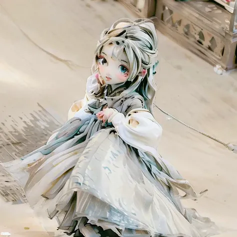 detailed face, cute face, ((masterpiece)), (Highest quality))), (Character design sheet, National costume, same characters, front, ~ side, return), figure, 1 girl, whole body, Silver Hair, eyes hair, Beautiful Eyes, Princess Cut, Environmental change scene...