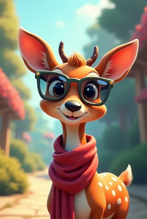 cartoon deer wearing sunglasses 