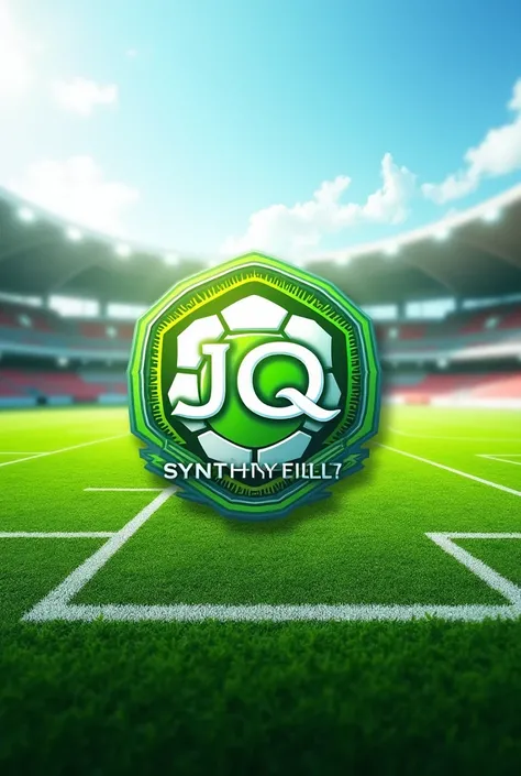 Awesome soccer field logo that says Jq Synthetic field 