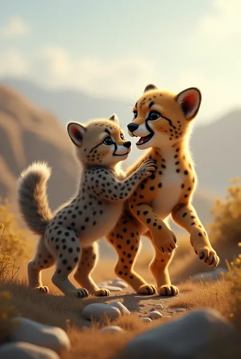 Cheetah and coyote cub mounts more realistic