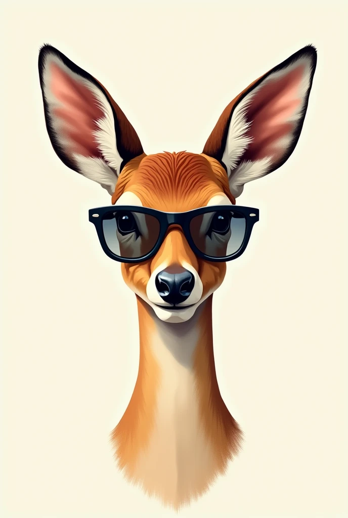 drawing of a deer head with sunglasses