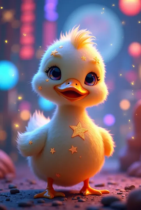 Star duck, bright lights, sparkling