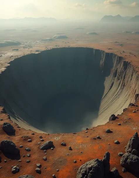 The huge crater left by the asteroid that wiped out the dinosaurs