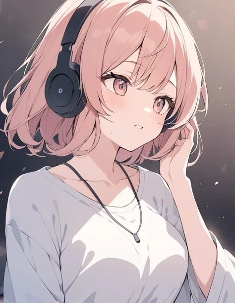 a woman listening to music