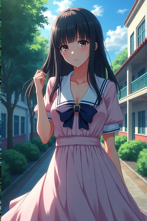 Chainsawman anime makima in beautiful school dress 