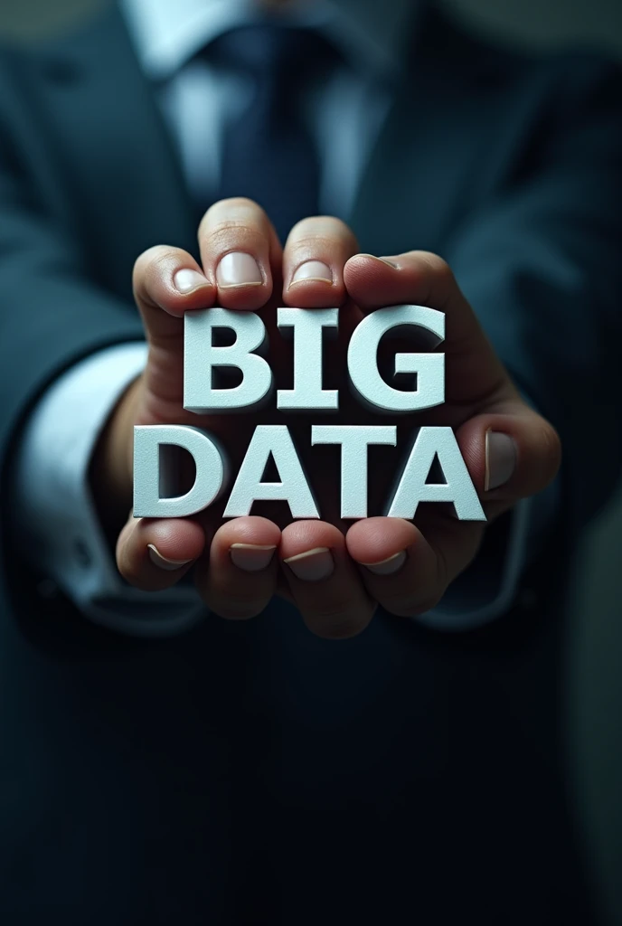 Man hand holding title Big Data  with premium background 