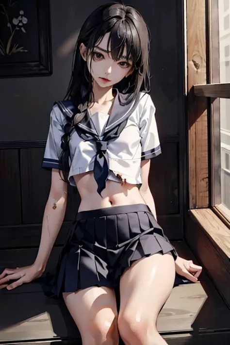 (Official Art、best quality、Unity 8k Wallpaper、32K、 masterpiece、Ultra Detailed、high resolution,Perfect anatomical structure),(Natural soft lighting:1.2),Beautiful face and eyes,Cowboy shooting,(Focus 1woman,Solitary),1 beautiful、Japanese, Black Hair,Long ha...