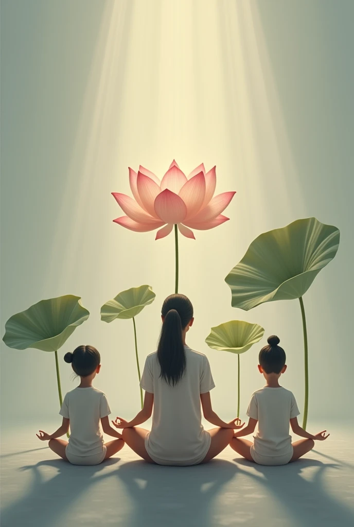 Children mom dad meditation Lotus 