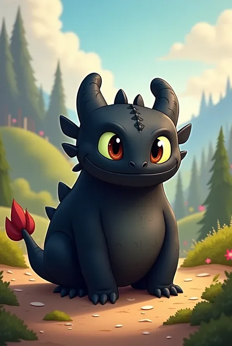 Toothless the alpha dragon chubby cartoon 