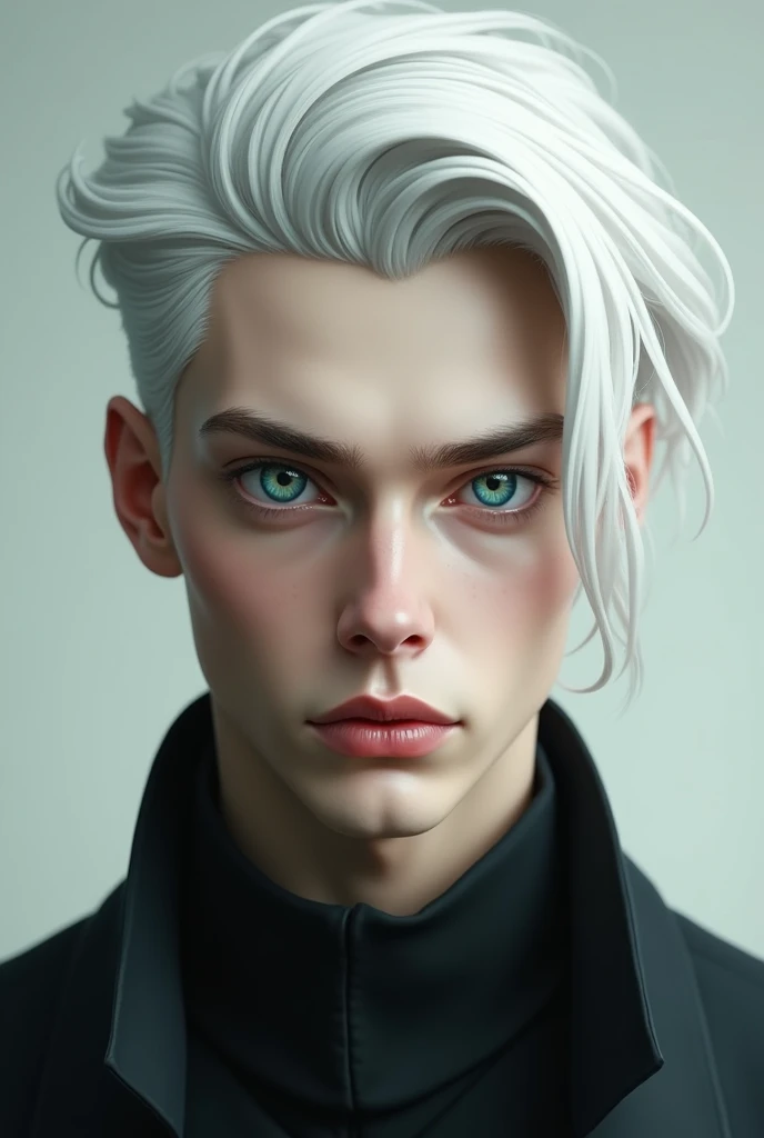 heterochromia＋Right eye color、Left eye color Male White hair