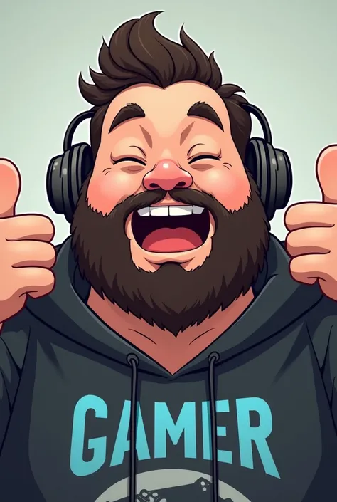 chubby man selfie , bearded, nya, Gamer, with ear expander


