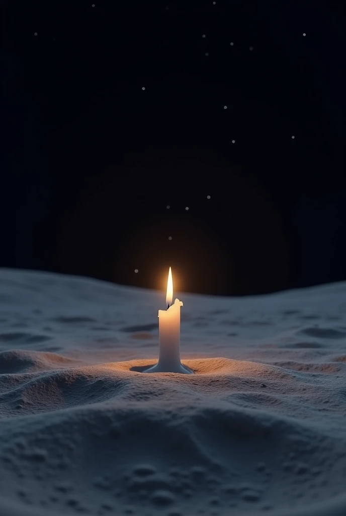 a dark candle on the moon 