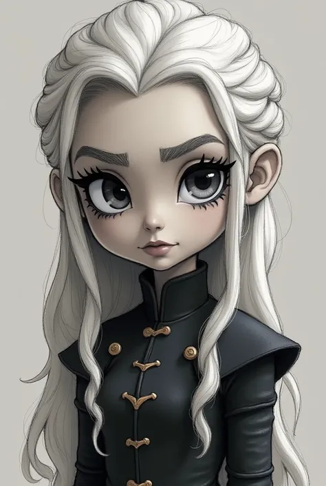 create a cartoon art portrait charcoal drawing of Daenerys Targaryen