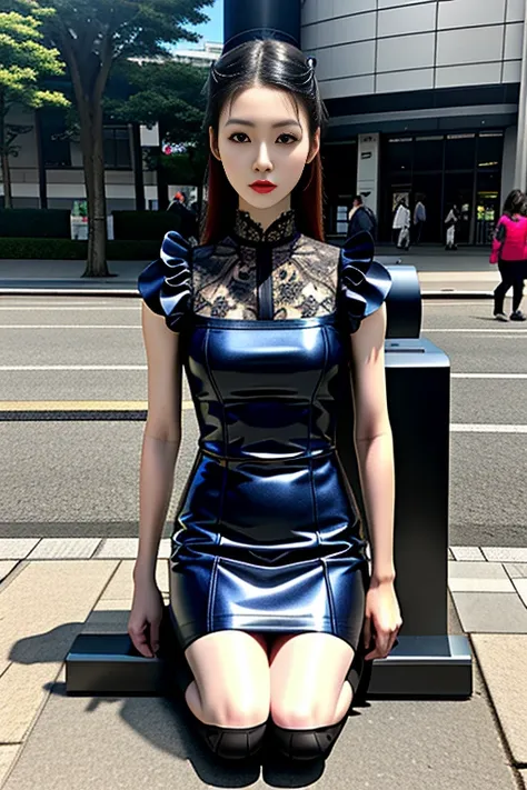 masterpiece,best quality, intricate details, extremely detailed, full body, 1girl, a japanese mature, wearing a dress,bdsm,bdsm ...