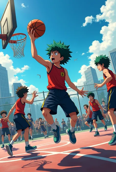 Hawks My hero Academia with basketball
