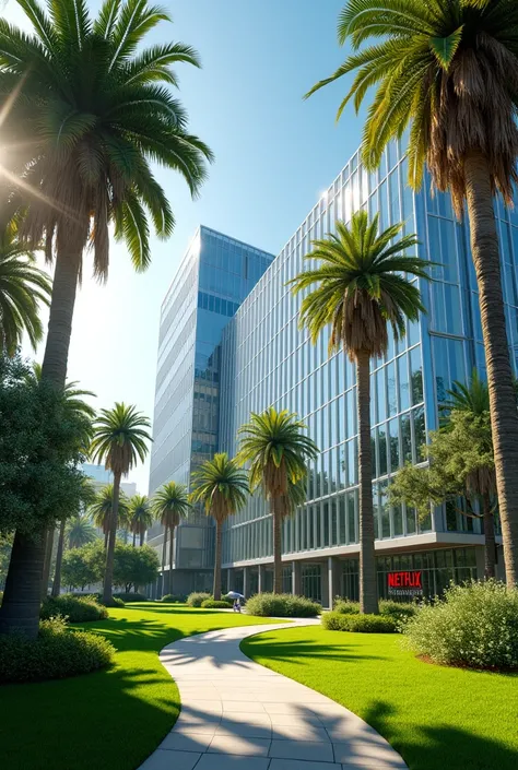 NETFLIX BUILDING PALM TREES SUMMER
