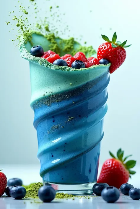 tornado smoothie fruit blue berry matcha stawberryy