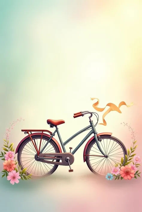 Generate a wallpaper of a bike in pastel colour background 