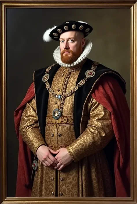 King Henry VIII in a square framed photo