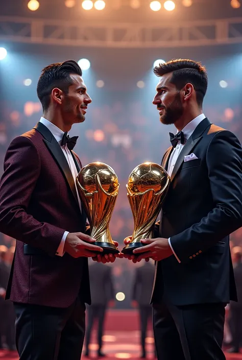 Cristiano Ranaldo vs Messi received football prizes and trofi Beautiful thumbnail image 6:19 