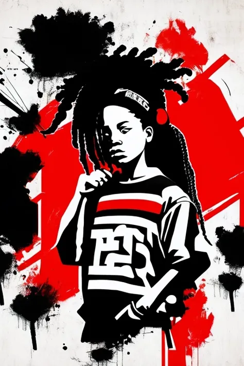 
Creative logo illustration of a silhouette with dreadlocks and red headphones, 
Banksy、
A background completely filled with scattered musical notes in various sizes and colors, covering the entire screen.
singer、microphone、Japanese、

beautiful girl colorf...