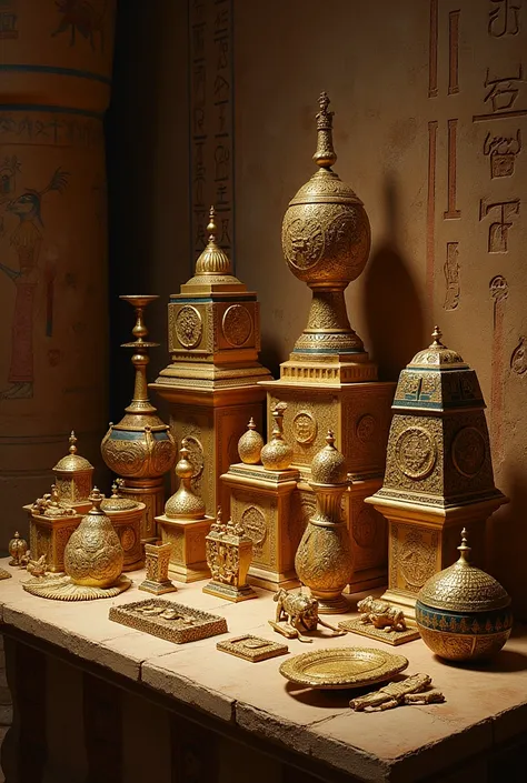 Photo of treasures in the Pharaohs tombs 
