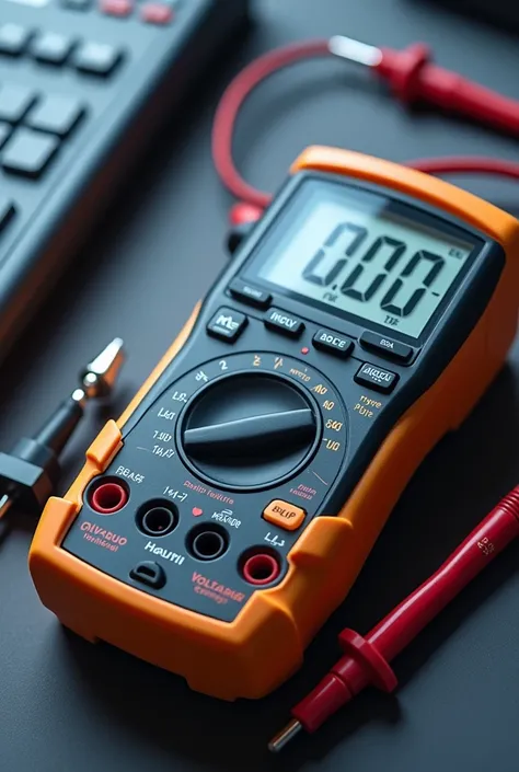 Create a multimeter shape. Front of the multimeter.