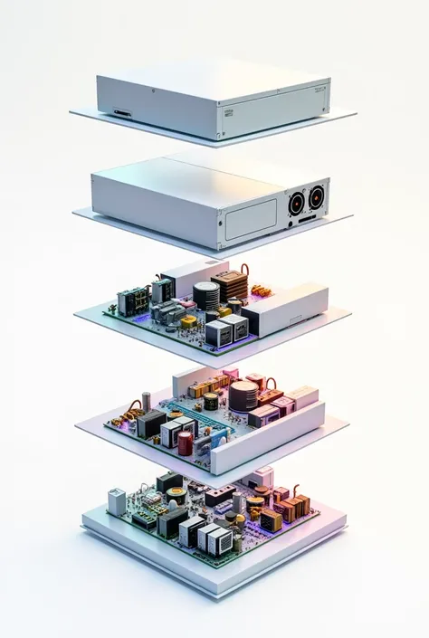 Create a DC Power Supply by dividing the image into front, back, side, left, right, with a straight angle and color.