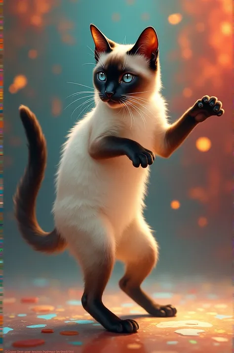 Siamese cat dancing the macarena