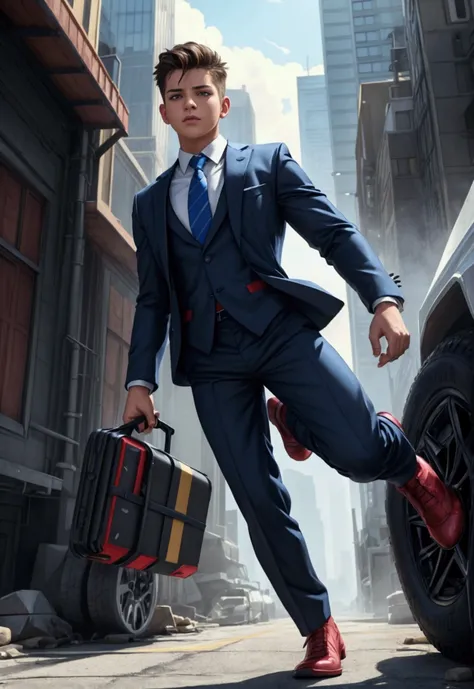 ((1boy)), super fine illustration, vibrant colors, absurdres extremely detailed CG, 8k wallpaper, (masterpiece:1.3), dynamic angle, dynamic pose, best quality, depth of field, cinematic lighting, ultra detailed, front-view,  Business suit, president rollin...