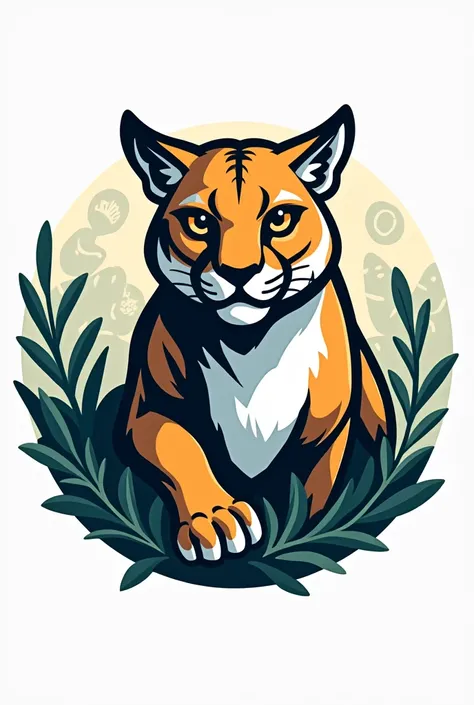 A logo for the academic center of the biological sciences course, containing the mascot which is a cougar and something related to biology. The name of the academic center is CABIO