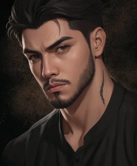 a close up of a man with a beard, detailed character portrait, anime portrait of a handsome man, 2d portrait, inspired by Adam Dario Keel, realistic artstyle, smooth. digital painting, halfbody portrait, #1 digital painting of all time, # 1 digital paintin...