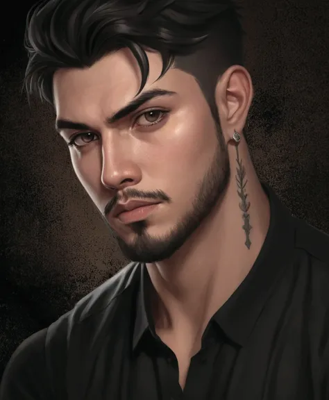 a close up of a man with a beard, detailed character portrait, anime portrait of a handsome man, 2d portrait, inspired by Adam Dario Keel, realistic artstyle, smooth. digital painting, halfbody portrait, #1 digital painting of all time, # 1 digital paintin...