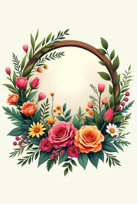 Flower shop logo in circle