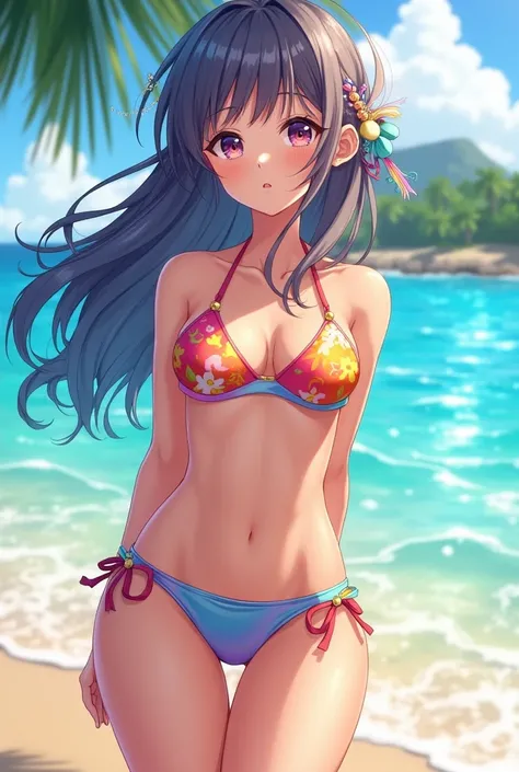 A beautiful anime girl WEARING BIKINI 