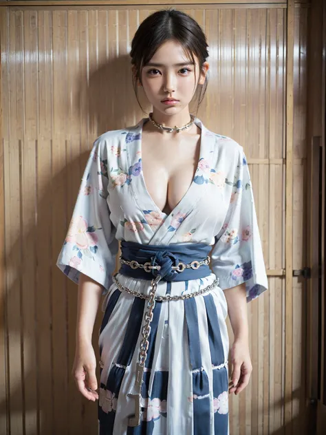 (41k4:0.72), (Time Sawaguchi:0.6), masterpiece, Highest quality, 8k, RAW Photos, Highest quality, masterpiece, (She is wearing a short white yukata with a floral pattern:1.7), (Highly detailed RAW color photos, Professional Photos), (In-person audience:1.5...