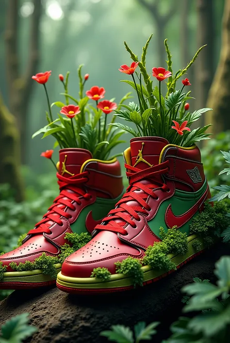 nike jordan shoes as plant inside