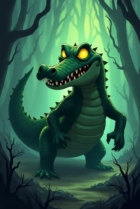 An alligator from the shadow element cartoon version 