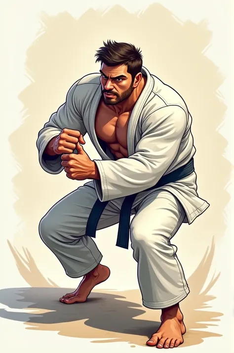 Jiu-jitsu fighter cartoon