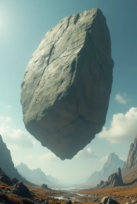 A big stone in air