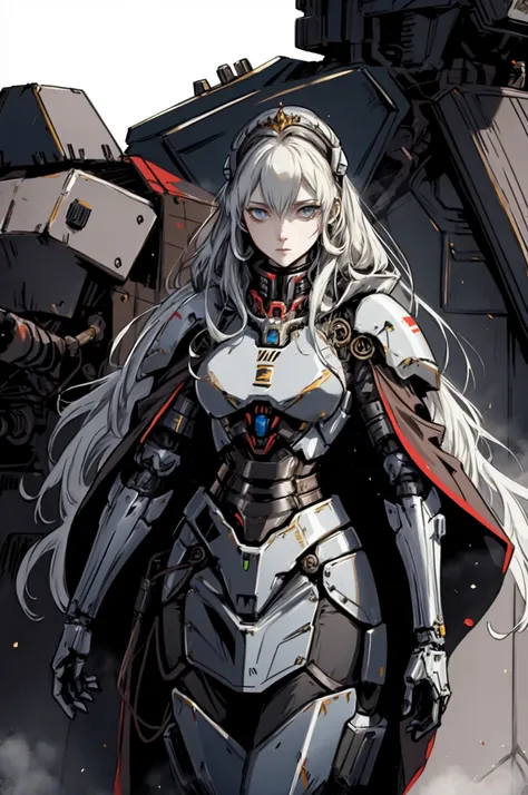 Queen Marika/ From Elden Ring/ Changes her outfit to a mech pilot but still maintains her original appearance/ Personal mech should be in the back