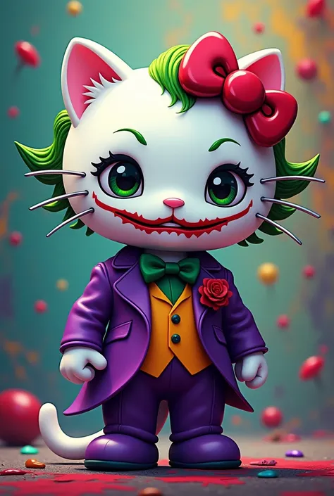 Hello kitty dressed as a jocker
