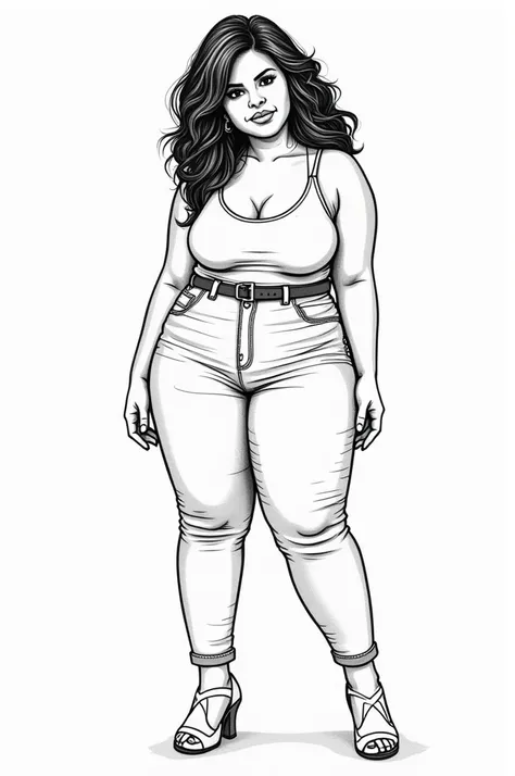 
Black Women Beauties Portrait Coloring Pages for adults, Full body, Hot and different style dress, Fat Black Woman Grayscale Coloring Book, White Background, no shadow on image, outline body, best quality, masterpiece, detailed, perfect face