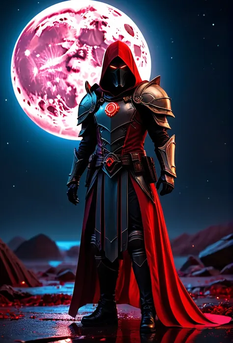 red necromancer, blood moon, ray tracing, masterpiece, highest quality, super high quality, absurd detailed, best light, best sh...