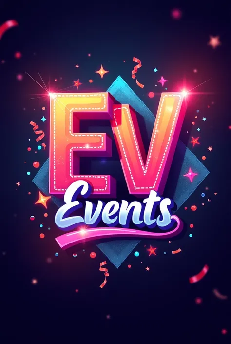 An Instagram logo for an events group with the initial letters of the name events with a party theme