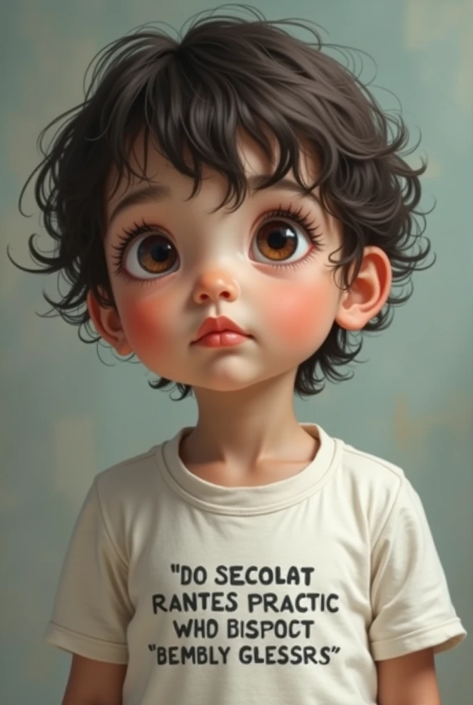 autistic child with shirt with inscription: Educational Practices Senario 7
