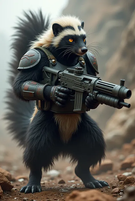 Military Annoying Skunk with Scar Weaponry