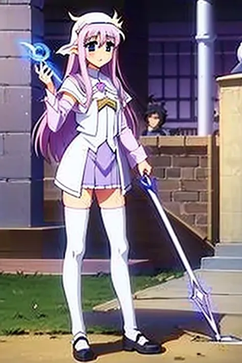 (((Illyasviel, magic wand, costume, Tsukimura Suzuka)))