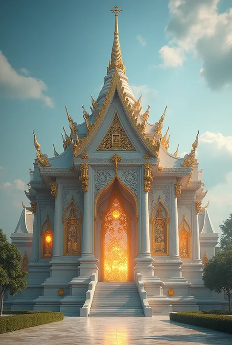 Myanmar - burma religion style heaven building . Essense of nothingness, completely clam and tranquility, photorealistic, HDR,hyper detailed ,close up , cinematic,