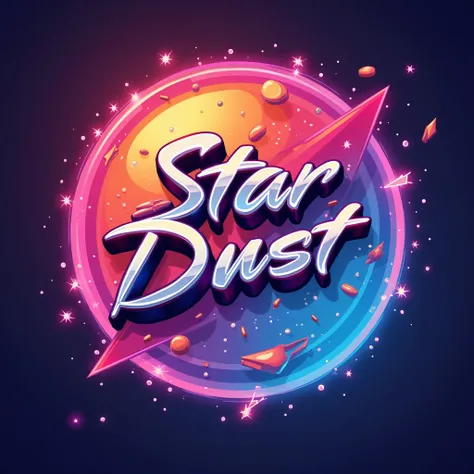 A minimalist logo with more colors and eye-catching for a K-pop dance group called "Star Dust" and the name is in the logo